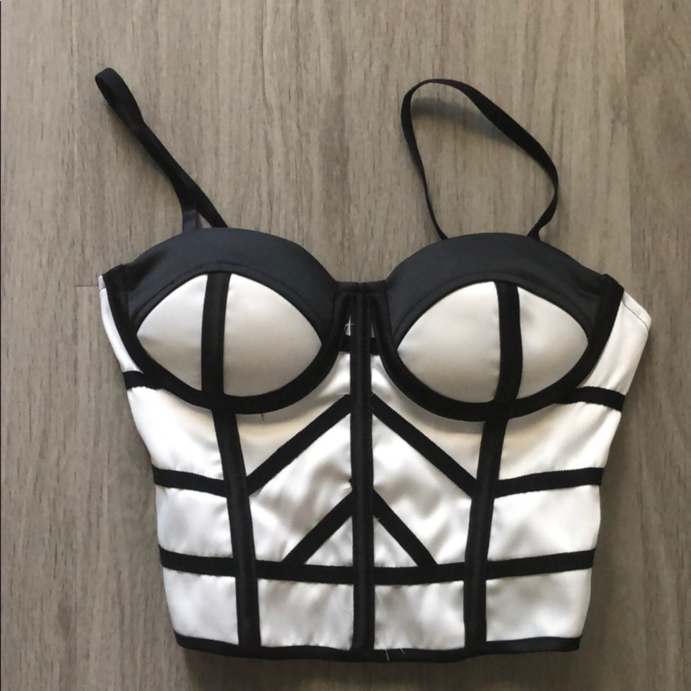Black and White Corset Top